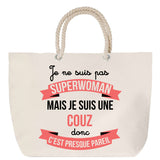 Sac Fête des Mères Mamie Famille Idée Cadeau anniversaire Noël Travail Boulot Métier Départ Retraite Collègue Femme cabas shopping plage