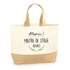 Sac Jute Fête des Mères Fêtes des Pères Mamie Papi Famille Idée Cadeau anniversaire Noël Travail Boulot Métier Départ Retraite Collègue Femme Homme