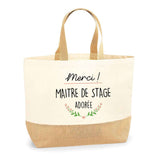 Sac Jute Fête des Mères Fêtes des Pères Mamie Papi Famille Idée Cadeau anniversaire Noël Travail Boulot Métier Départ Retraite Collègue Femme Homme