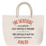 Sac Fête des Mères Mamie Famille Idée Cadeau anniversaire Noël Travail Boulot Métier Départ Retraite Collègue Femme cabas shopping plage