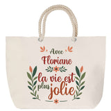 Sac Fête des Mères Mamie Famille Idée Cadeau anniversaire Noël Travail Boulot Métier Départ Retraite Collègue Femme cabas shopping plage