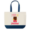 Sac de shopping bleu J'peux pas Chocolat