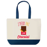 Sac de shopping bleu J'peux pas Chocolat
