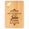 Planche bambou gravée personnalisée femme idée cadeau Fête des Mères apéro 30×20 prénom cuisine plateau fromage anniversaire noel maman mamie