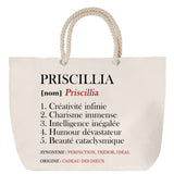 Sac Fête des Mères Mamie Famille Idée Cadeau anniversaire Noël Travail Boulot Métier Départ Retraite Collègue Femme cabas shopping plage
