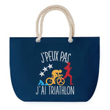 Sac de plage Bleu anse corde J'peux Pas Triathlon