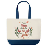 Sac Fête des Mères Mamie Famille Idée Cadeau anniversaire Noël Travail Boulot Métier Départ Retraite Collègue Femme cabas shopping plage