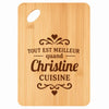 Planche bambou gravée personnalisée femme idée cadeau Fête des Mères apéro 30×20 prénom cuisine plateau fromage anniversaire noel maman mamie