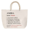 Sac Fête des Mères Mamie Famille Idée Cadeau anniversaire Noël Travail Boulot Métier Départ Retraite Collègue Femme cabas shopping plage