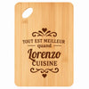 Planche bambou gravée personnalisée homme idée cadeau Fête des Pères apéro 30×20 prénom cuisine plateau fromage anniversaire noel papa papi 