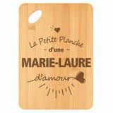 Planche bambou gravée personnalisée femme idée cadeau Fête des Mères apéro 30×20 prénom cuisine plateau fromage anniversaire noel maman mamie