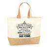 Sac Jute Fête des Mères Fêtes des Pères Mamie Papi Famille Idée Cadeau anniversaire Noël Travail Boulot Métier Départ Retraite Collègue Femme Homme