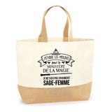 Sac Jute Fête des Mères Fêtes des Pères Mamie Papi Famille Idée Cadeau anniversaire Noël Travail Boulot Métier Départ Retraite Collègue Femme Homme