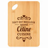 Planche bambou gravée personnalisée femme idée cadeau Fête des Mères apéro 30×20 prénom cuisine plateau fromage anniversaire noel maman mamie