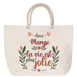 Sac Fête des Mères Mamie Famille Idée Cadeau anniversaire Noël Travail Boulot Métier Départ Retraite Collègue Femme cabas shopping plage