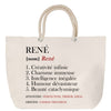 Sac Fête des Mères Mamie Famille Idée Cadeau anniversaire Noël Travail Boulot Métier Départ Retraite Collègue Femme cabas shopping plage