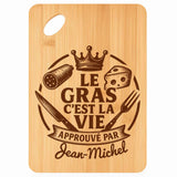 Planche bambou gravée personnalisée homme idée cadeau Fête des Pères apéro 30×20 prénom cuisine plateau fromage anniversaire noel papa papi 