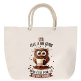 Sac Fête des Mères Mamie Famille Idée Cadeau anniversaire Noël Travail Boulot Métier Départ Retraite Collègue Femme cabas shopping plage