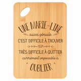 Planche bambou gravée personnalisée femme idée cadeau Fête des Mères apéro 30×20 prénom cuisine plateau fromage anniversaire noel maman mamie