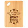 Planche bambou gravée personnalisée homme idée cadeau Fête des Pères apéro 30×20 prénom cuisine plateau fromage anniversaire noel papa papi 