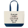 Sac de shopping bleu Sylvaine Super Collègue