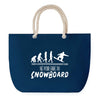 Sac de plage Bleu anse corde Né pour Snowboard