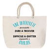 Sac Fête des Mères Mamie Famille Idée Cadeau anniversaire Noël Travail Boulot Métier Départ Retraite Collègue Femme cabas shopping plage
