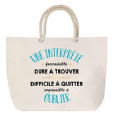 Sac Fête des Mères Mamie Famille Idée Cadeau anniversaire Noël Travail Boulot Métier Départ Retraite Collègue Femme cabas shopping plage