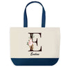 Sac de shopping bleu Eveline Lettre Fleur
