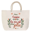 Sac Fête des Mères Mamie Famille Idée Cadeau anniversaire Noël Travail Boulot Métier Départ Retraite Collègue Femme cabas shopping plage