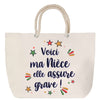Sac Fête des Mères Mamie Famille Idée Cadeau anniversaire Noël Travail Boulot Métier Départ Retraite Collègue Femme cabas shopping plage
