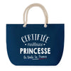 Sac de plage Bleu anse corde Certifiée meilleure Princesse