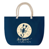 Sac de plage Bleu anse corde Scorpion Signe Zodiaque