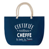 Sac de Plage Bleu avec Anse Corde Certifiée meilleure Cheffe
