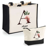 Cabas femme sac plage ou shopping tote bag pochette trousse Idée cadeau original pour anniversaire Noël travail départ retraite collègue famille fete des mères maman mamie