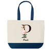 Sac de shopping bleu Paule Lettre Fleur
