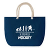 Sac de plage Bleu anse corde Né pour Hockey
