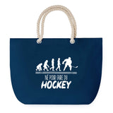 Sac de plage Bleu anse corde Né pour Hockey