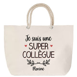 Sac Fête des Mères Mamie Famille Idée Cadeau anniversaire Noël Travail Boulot Métier Départ Retraite Collègue Femme cabas shopping plage