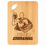 Planche bambou gravée personnalisée homme idée cadeau Fête des Pères apéro 30×20 prénom cuisine plateau fromage anniversaire noel papa papi 