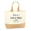 Sac Jute Fête des Mères Fêtes des Pères Mamie Papi Famille Idée Cadeau anniversaire Noël Travail Boulot Métier Départ Retraite Collègue Femme Homme
