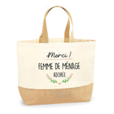 Sac Jute Fête des Mères Fêtes des Pères Mamie Papi Famille Idée Cadeau anniversaire Noël Travail Boulot Métier Départ Retraite Collègue Femme Homme