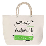 Sac Fête des Mères Mamie Famille Idée Cadeau anniversaire Noël Travail Boulot Métier Départ Retraite Collègue Femme cabas shopping plage