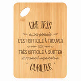 Planche bambou gravée personnalisée femme idée cadeau Fête des Mères apéro 30×20 prénom cuisine plateau fromage anniversaire noel maman mamie