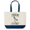 Sac de shopping bleu J'peux pas Poney