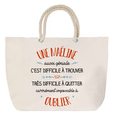 Sac Fête des Mères Mamie Famille Idée Cadeau anniversaire Noël Travail Boulot Métier Départ Retraite Collègue Femme cabas shopping plage