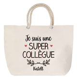 Sac Fête des Mères Mamie Famille Idée Cadeau anniversaire Noël Travail Boulot Métier Départ Retraite Collègue Femme cabas shopping plage