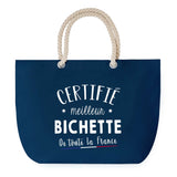 Sac de Plage Bleu avec Anse Corde Certifié meilleur Bichette
