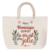 Sac Fête des Mères Mamie Famille Idée Cadeau anniversaire Noël Travail Boulot Métier Départ Retraite Collègue Femme cabas shopping plage