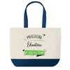 Sac de shopping bleu Meilleure Éducatrice de tous les temps